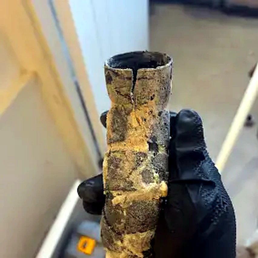 Removed corroded and damaged pipe section
